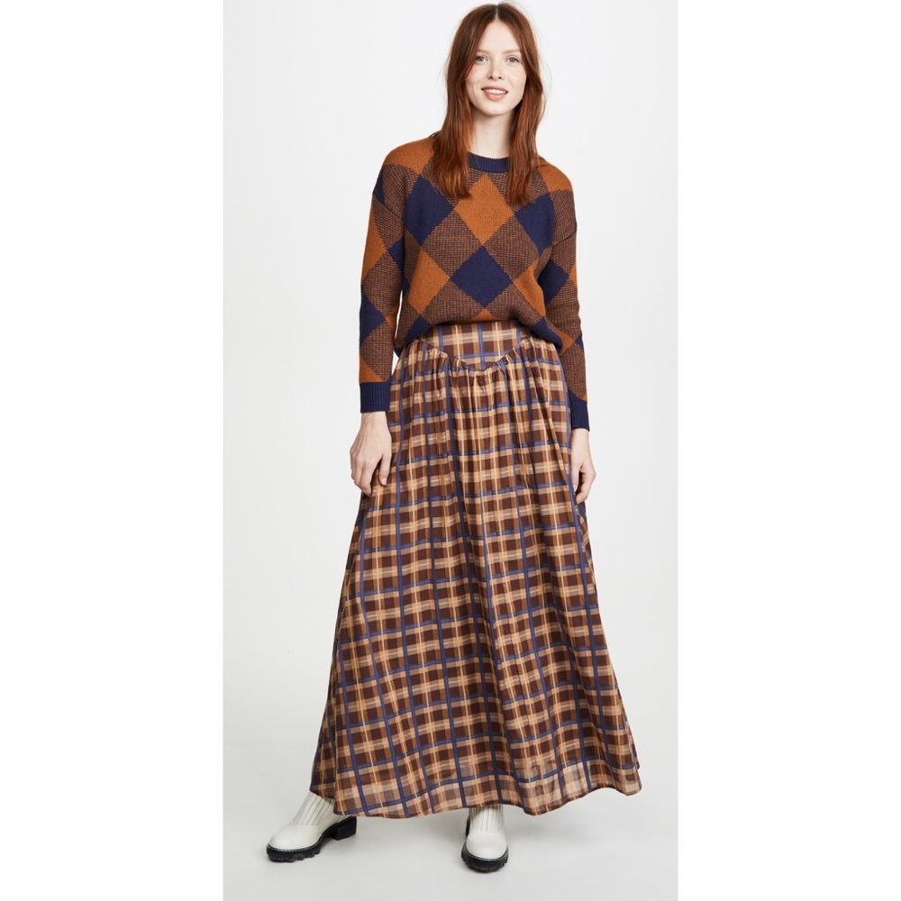 Staud Enoki Plaid Maxi Skirt 4 NWT